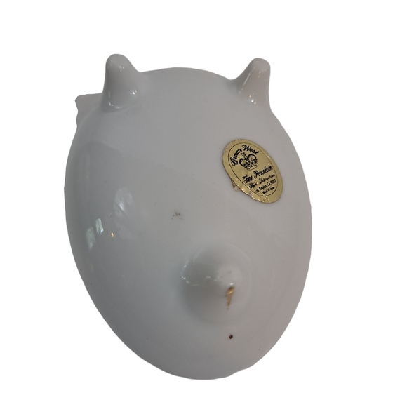 Vintage Crown West Egg Shape Footed Trinket Box Fine Porcelain Walnuts Grapes - Picture 3 of 5